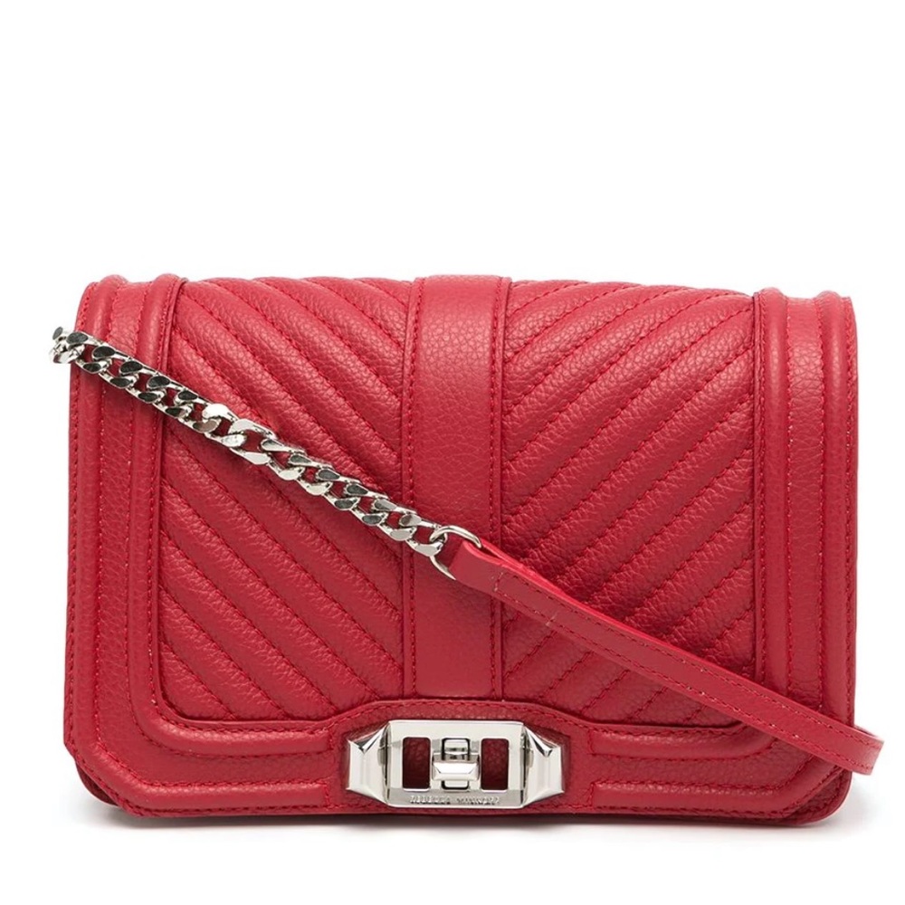 Rebecca Minkoff Chevron quilted red crossbody bag
